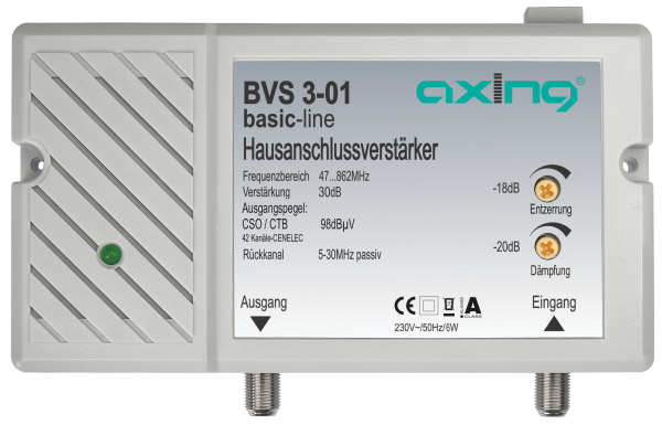 AXING BVS 3-01 CATV-Verstärker 30 dB | 98 dBµV