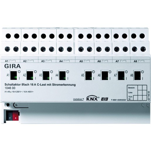 Gira 104600 KNX EIB Schaltaktor 8fach 16A C-Last