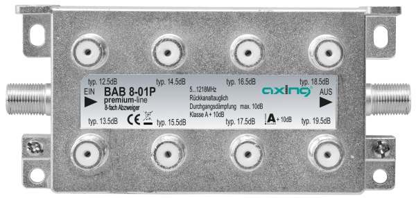 AXING BAB 8-01P 8-fach Abzweiger | 5…1218 MHz