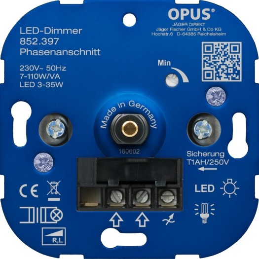 LED Dimmer Drehdimmer Schalter 230V 200W für dimmbare Lampen Unterputz HA