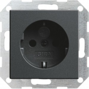 Gira 045328 System 55 Schuko-Steckdose mit integriertem erhöhten Berührungsschutz und Symbol Steckkl