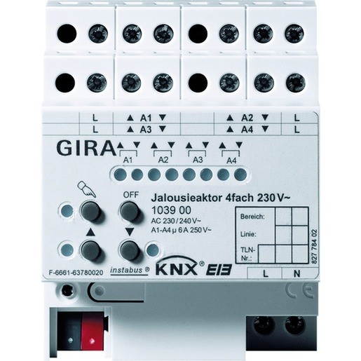 Gira 103900 KNX EIB Jalousieaktor 4fach 230V AC